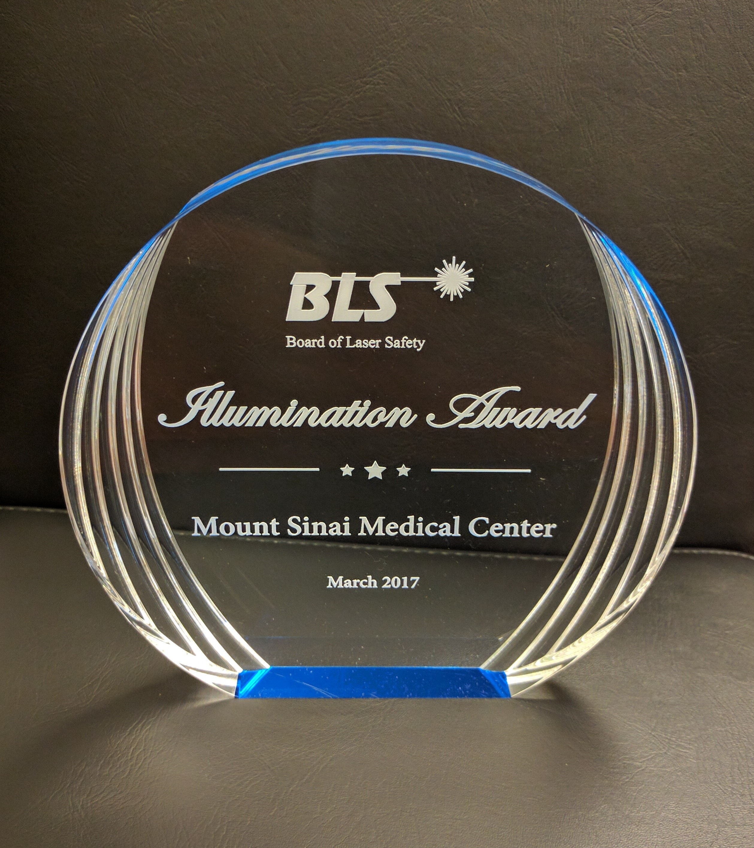 Board of Laser Safety (BLS) Illumination Award Recognizes Mount Sinai Health System at ILSC 2017